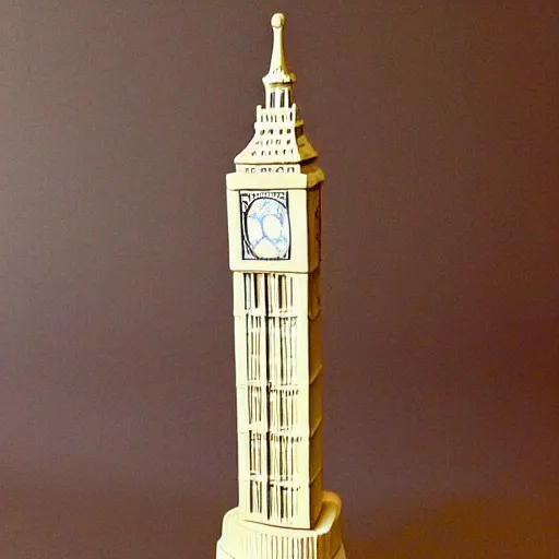 Prompt: modeling clay sculpture of big ben,