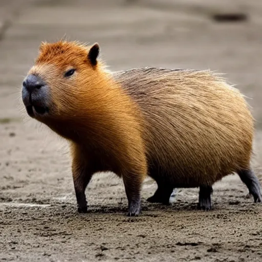 Prompt: capybara in a trench coat