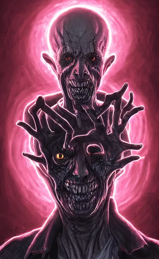 Image similar to full body portrait of Vecna from stranger things in the upside down, dynamic lighting, photorealistic, fantasy concept art, ambient lighting, atmospherical, stunning visuals, creative, cinematic, ultra detailed, trending on art station