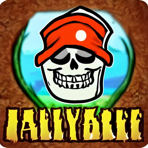 Image similar to a jolly roger, game logo