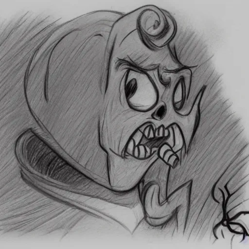 Prompt: 1 3 1 1 milt kahl pencil sketch a lovecraftian zombie horror loomis