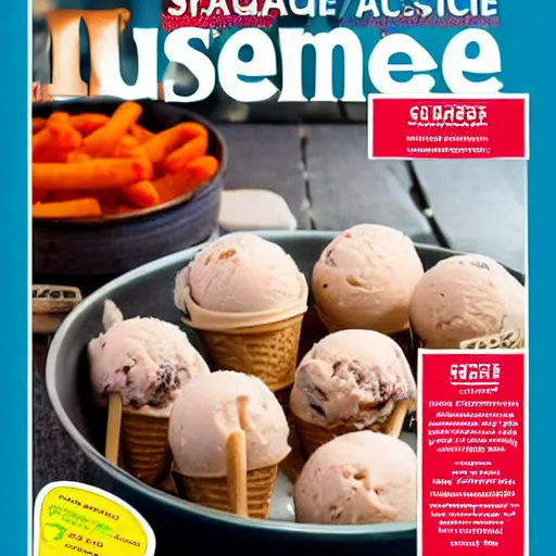 Image similar to sausage flavoured ice cream, culinary food magazine photo