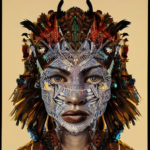 Prompt: medium portrait soft light painted erik jones and joe fenton, inspired by shaka zulu shakespeare, intricate, sharp high detail illustration, - c 1 5