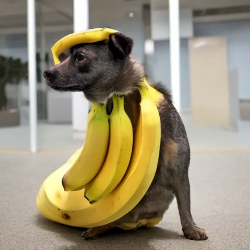 Prompt: banana dressed up for a day at the office