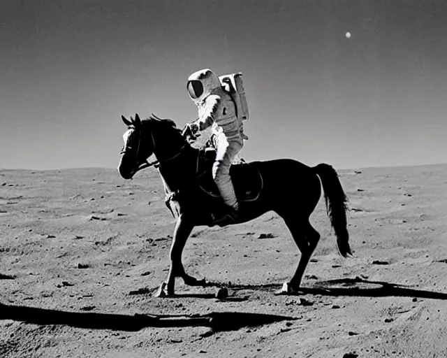Image similar to photograph of an astronaut riding a horse on the moon