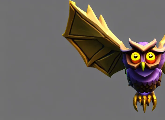 Prompt: owl head, stylized stl, 3 d render, activision blizzard style, hearthstone style, spyro style