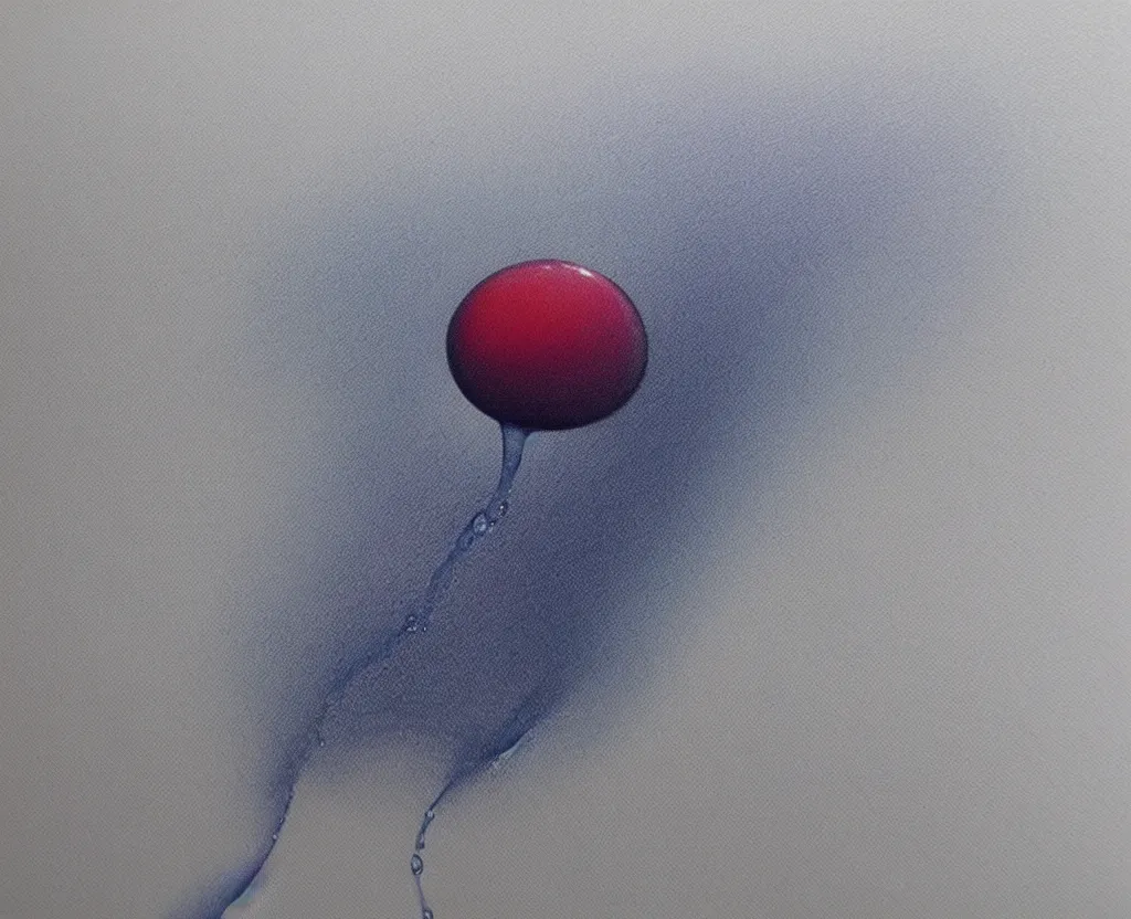 Image similar to beautiful matte airbrush of a big glossy water drop dripping on a white background, inspired by 8 0's airbrush illustrations