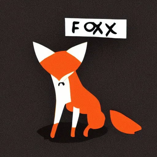 Prompt: a fox holding up a blank sign, digital art