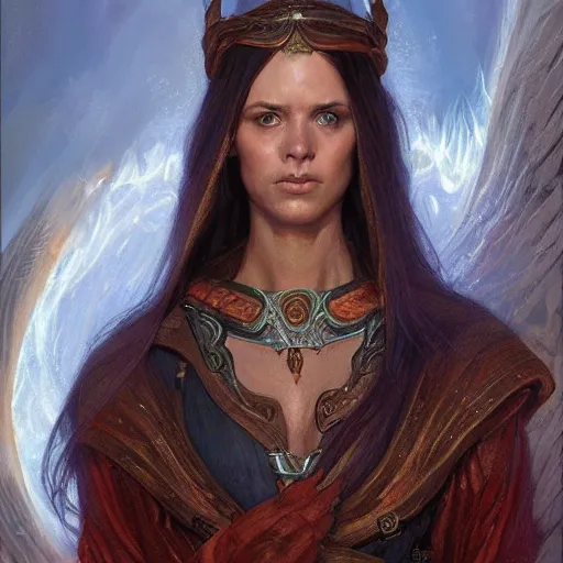 Prompt: the female flame wizard as a realistic d & d fantasy character, closeup portrait art by donato giancola and greg rutkowski, vintage retro, realistic face, digital art, trending on artstation, symmetry!!