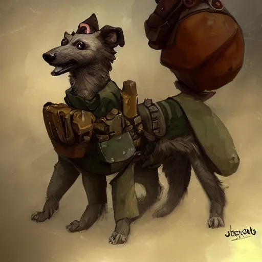 Image similar to cute little anthropomorphic Borzoi dog army soldier , tiny, small, short, Army Grunt outfit, cute and adorable, pretty, beautiful, DnD character art portrait, matte fantasy painting, DeviantArt Artstation, by Jason Felix by Steve Argyle by Tyler Jacobson by Peter Mohrbacher, cinematic lighting