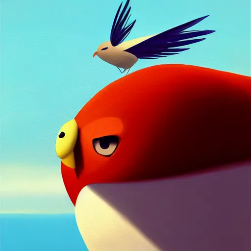 Image similar to goro fujita ilustration view from the sky of a bird with open wings full of feathers flying over the ocean, painting by goro fujita, sharp focus, highly detailed, artstation