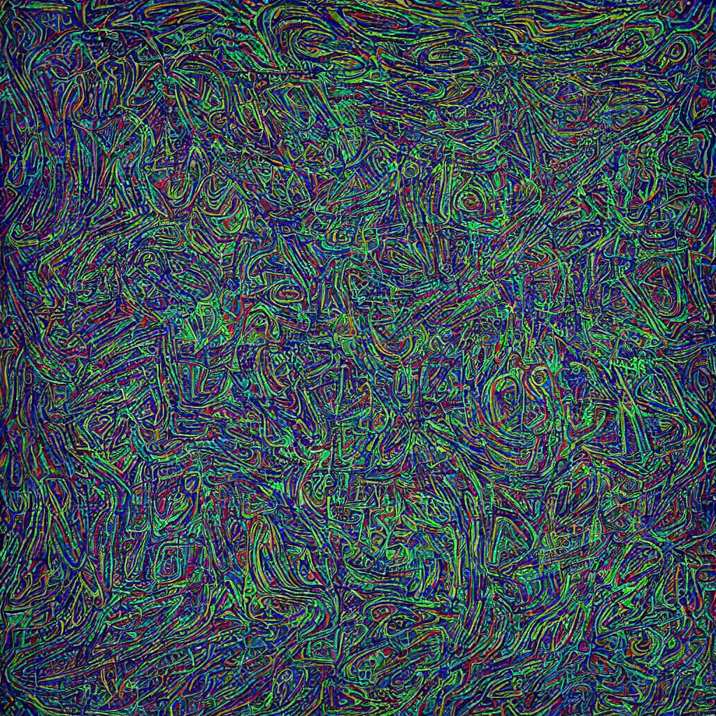 Image similar to pattern, anxiety, smiling, abstract, maya bloch artwork, ivan plusch artwork, cryptic, lines, stipple, dots, abstract, geometry, splotch, concrete, color tearing, uranium, acrylic, neon, pitch bending, human figures, faceless people, dark, ominous, eerie, minimal, points, technical, painting