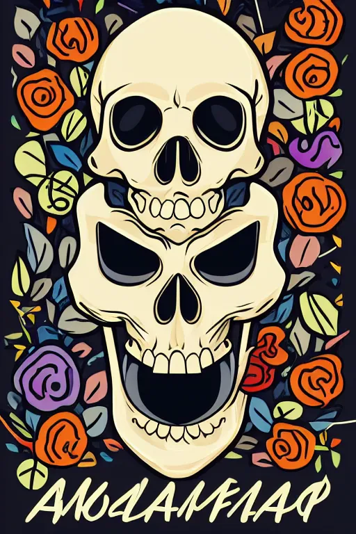 Image similar to A portrait of a skeleton that is a gangster, sticker, colorful, illustration, highly detailed, smooth and clean vector curves, no jagged lines, vector art, smooth