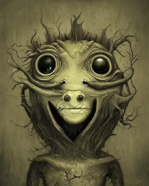 Image similar to a surreal painting of a strange creature by anton semenov