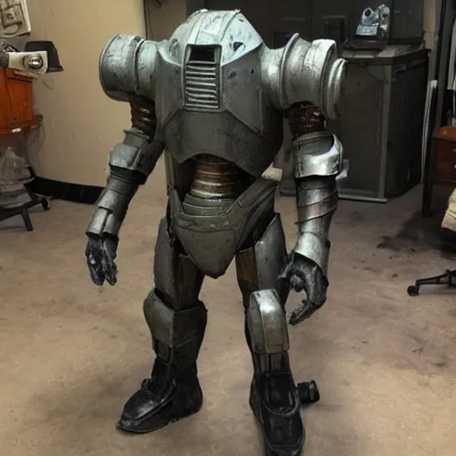 Prompt: a T-60 Power Armor from Fallout,