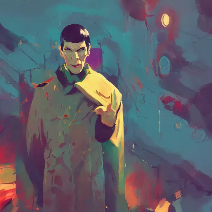 Prompt: a colorful comic noir illustration painting of mr spock by sachin teng and sergey kolesov and ruan jia and heng z. graffiti art, sci fi, hyper detailed. octane render. trending on artstation