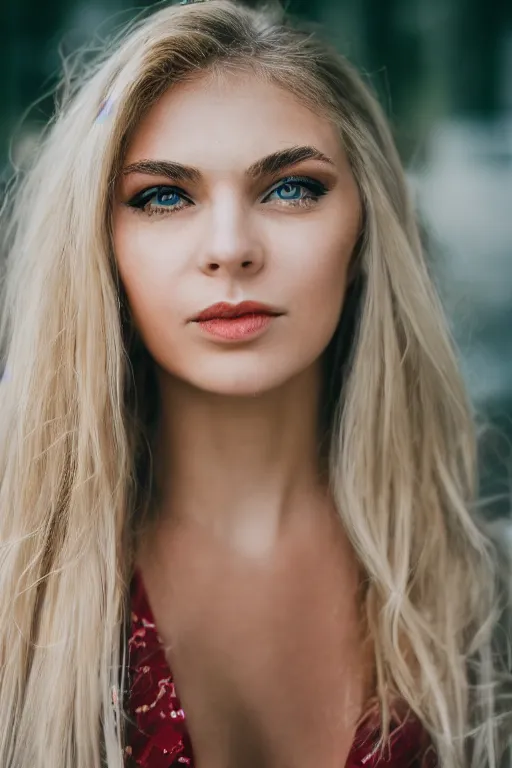 Image similar to a portrait of a blonde young woman, alan zandona style fujifilm 5 6 mm f 1. 2