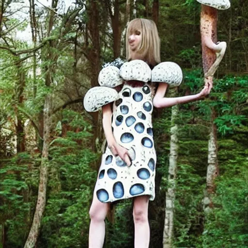 Image similar to “Haute couture mushroom dress”