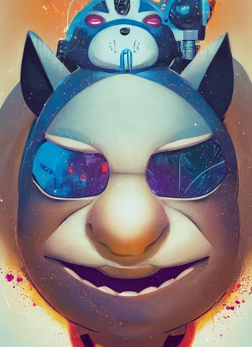 Prompt: beautiful portrait of lofi cyberpunk snorlax, by Tristan Eaton, Stanley Artgermm, Tom Bagshaw, Greg Rutkowski, Carne Griffiths, trending on DeviantArt, face enhance, hyper detailed. trending on Artstation, 8k, masterpiece, graffiti paint, fine detail, full of color, intricate detail, golden ratio illustration