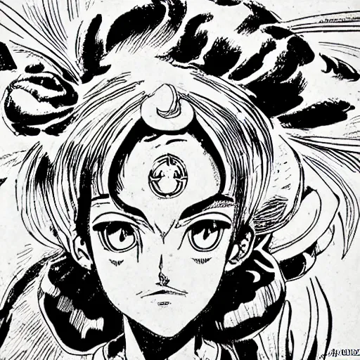 Image similar to a jojo's bizarre adventure manga artstyle drawing : Marie the mother of Jesus by hirohiko araki shonen jump