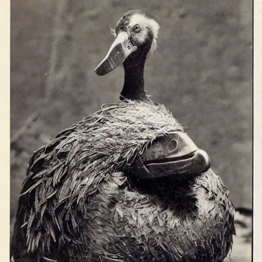 Prompt: a vintage photograph of a dodo