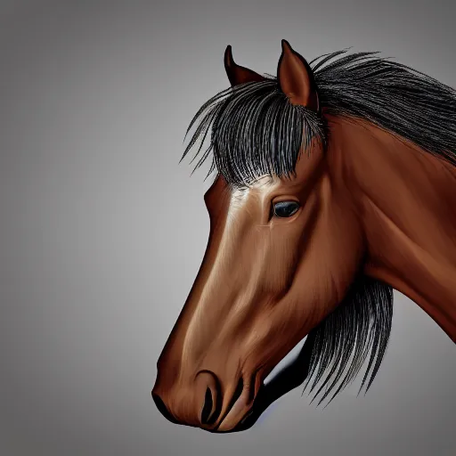 Prompt: horse in dpace digital art