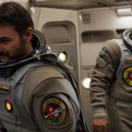 Image similar to kurdish astronaut in a movie directed by christopher nolan, movie still frame, promotional image, imax 7 0 mm footage