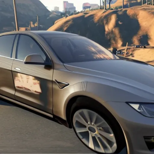 Prompt: elon musk driving a car in gta 5