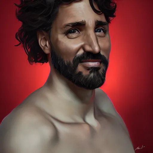 Image similar to portrait justin trudeau blackface!, sci - fi and fantasy, intricate highly detailed digital painting, artstation, concept art, smooth and sharp focus, illustration, art by tan zi and ayanamikodon and alphonse mucha and wlop