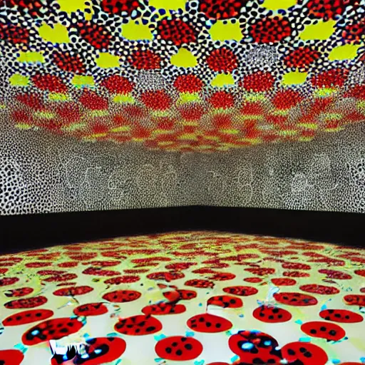 Prompt: installation by yayoi kusama