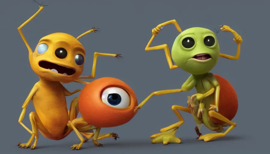 Prompt: very very very cute baby insect creature by Max Kostenko and Bobby Chiu, disney, pixar, MPC, Framestore, character design for animation, uplight, a lineup of characters, big disney eyes, symmetrical eyes, cuteness, 3d render, octane rendered, highly detailed, unreal engine, Trending on Artstation, octane render, 4k, 8k, HD