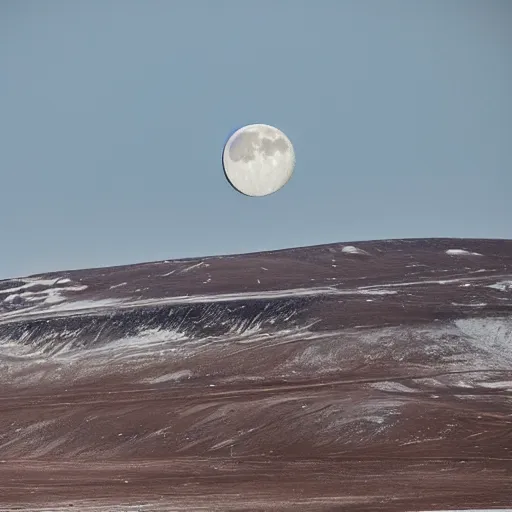 Prompt: moon landscape, norilsk the moon city, telephoto, street