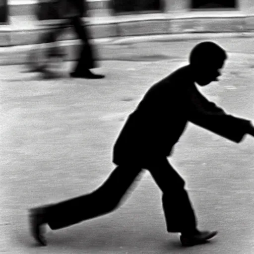 Prompt: a man with three legs. A photograph by Henri Cartier-Bresson.