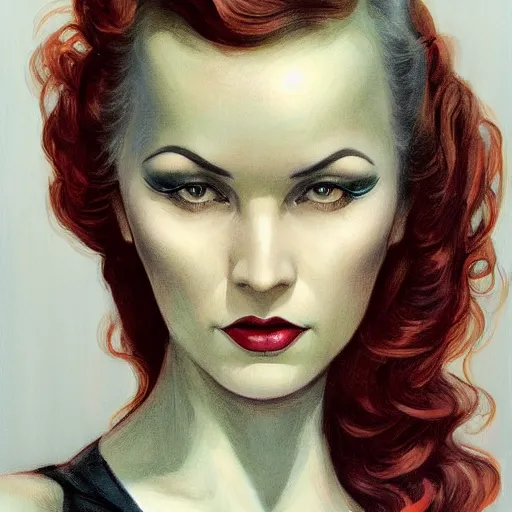 Image similar to a streamline moderne, ( art nouveau ), multi - racial portrait in the style of charlie bowater, and in the style of donato giancola, and in the style of charles dulac. intelligent, expressive eyes. symmetry, ultrasharp focus, dramatic lighting, semirealism, intricate symmetrical ultrafine ( ( dieselpunk ) ) background detail.