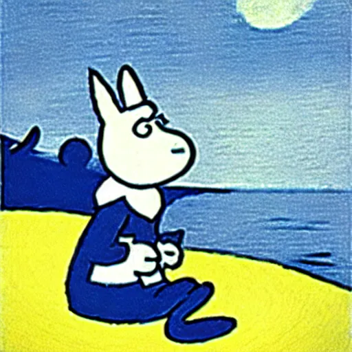 Image similar to moomins, by tove jansson