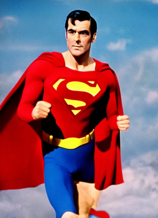 Prompt: film still of Sean Connery as Superman in Superman, 4k