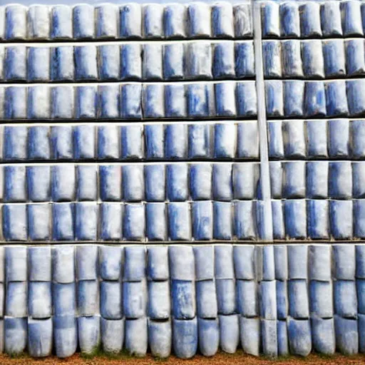 Image similar to wall of baseballs shaped like a tidal wave