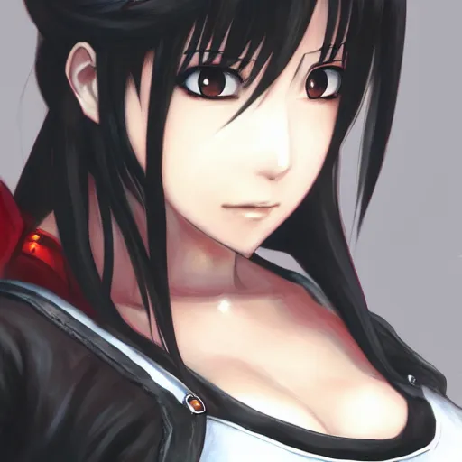 Prompt: portrait of the tifa lockhart, anime fantasy illustration by tomoyuki yamasaki, kyoto studio, madhouse, ufotable, trending on artstation