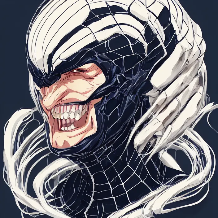 Prompt: portrait of eddie brock, anime fantasy illustration by tomoyuki yamasaki, kyoto studio, madhouse, ufotable, symmetrical face, trending on artstation