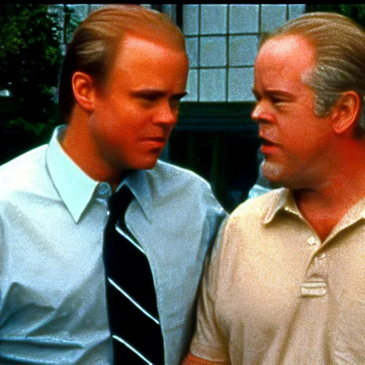 Image similar to philip seymour hoffman is joe biden, forest gump ( 1 9 9 2 ), cinematic shot