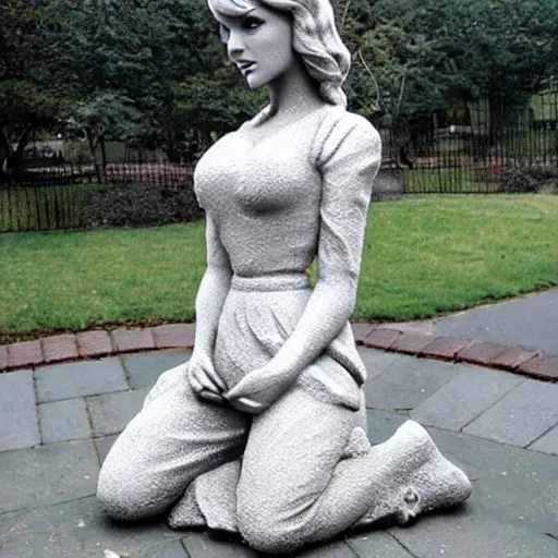 Prompt: cartoon taylor swift as a stone statue