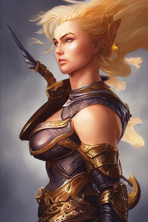 Image similar to amazon valkyrie athena, d & d, fantasy, portrait, highly detailed, headshot, digital painting, trending on artstation, concept art, sharp focus, illustration, art by artgerm and greg rutkowski and magali villeneuve