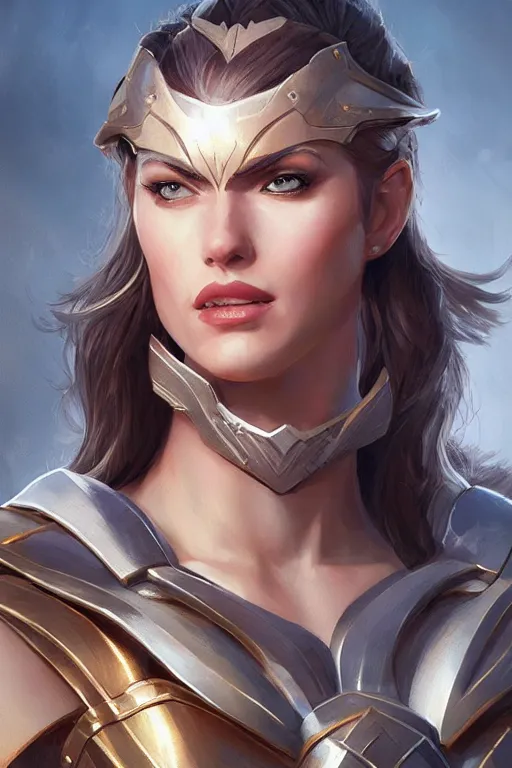 Image similar to amazon valkyrie athena, d & d, fantasy, portrait, highly detailed, headshot, digital painting, trending on artstation, concept art, sharp focus, illustration, art by artgerm and greg rutkowski and magali villeneuve