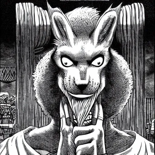 Image similar to Beastars :: Bill ,by Kentaro Miura :: Manga panel,