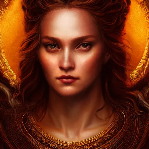 Image similar to majestic gracious regal seductive deity aphrodite portrait, ancient greece, atmospheric lighting, painted, intricate, volumetric lighting, beautiful, rich deep colours masterpiece, golden hour, sharp focus, ultra detailed, by leesha hannigan, ross tran, thierry doizon, kai carpenter, ignacio fernandez rios
