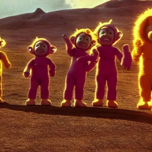 Prompt: Teletubbies in mad max