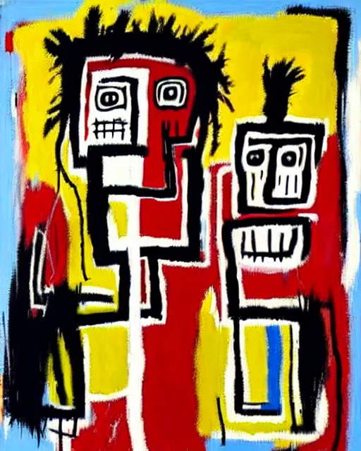 Image similar to paintings by jean - michel basquiat