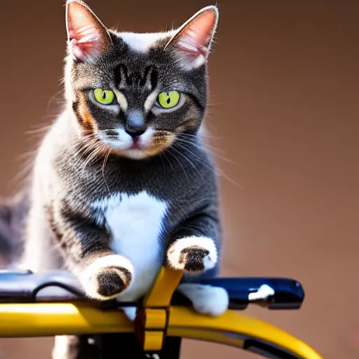 Image similar to a cat riding a bike, high quality, professional, HD, 8K, highly detailed