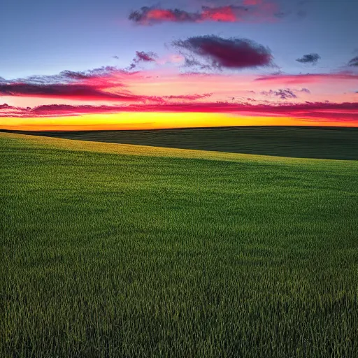 Prompt: windows xp background during sunset