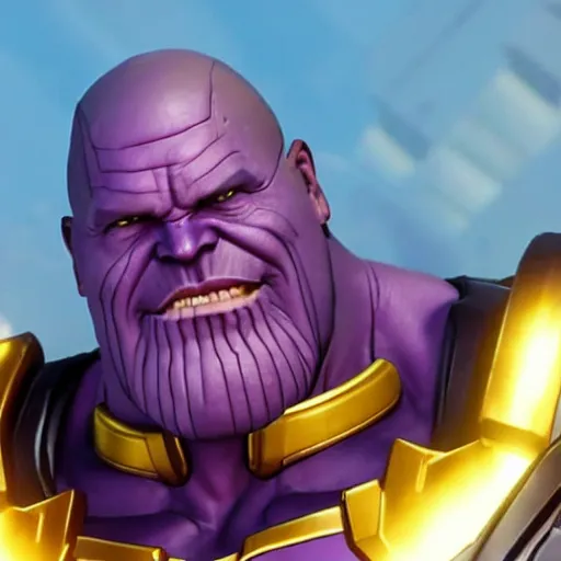 Image similar to Thanos as a character in Overwatch